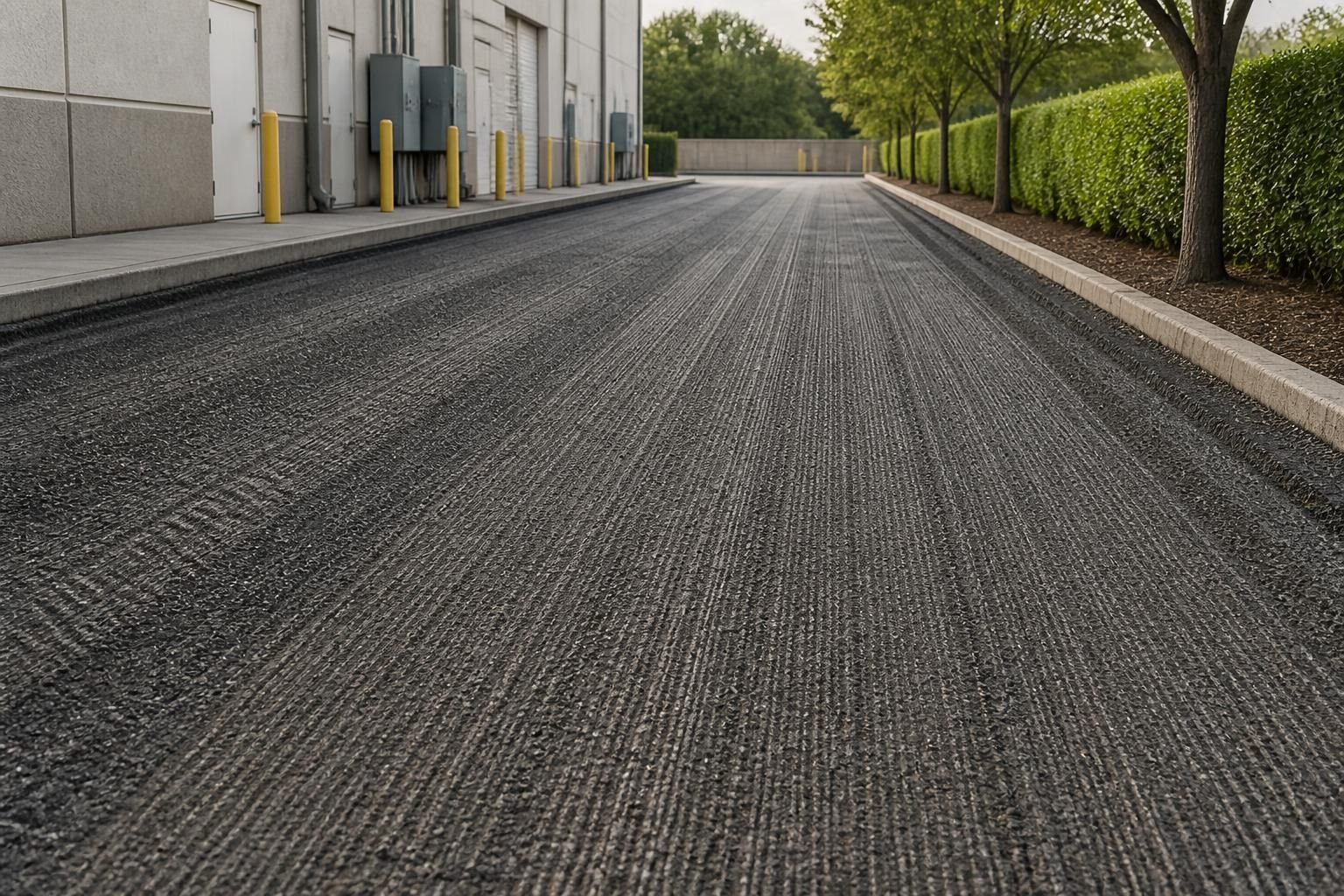 Clean milled asphalt surface prepared for resurfacing